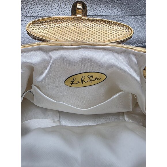 Vintage 70's La Regale Beaded Clutch Bag With Chain Strap & Gold Accents - Picture 2 of 10